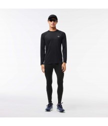 Men's Branded Recycled Fiber Sport Leggings Lacoste Outlet Black 031 OH182151031