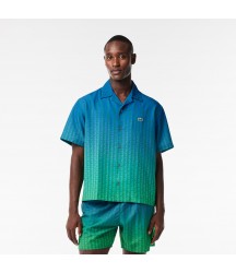 Men's Ombré Button Down Shirt Lacoste Outlet Blue Green QIY CH188751QIY