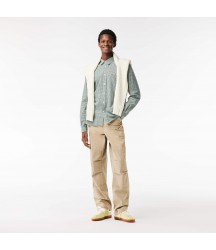 Men's Cotton Flannel Shirt Lacoste Outlet Green White DCJ CH188551DCJ
