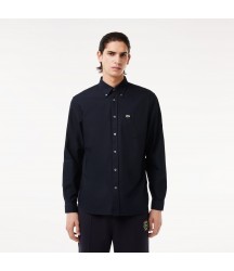Men's Regular Fit Cotton Oxford Shirt Lacoste Outlet Navy Blue F2W CH191151F2W