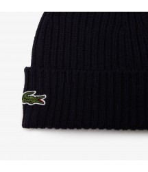 Ribbed Wool Hat Lacoste Outlet Navy Blue 166 RB000151166
