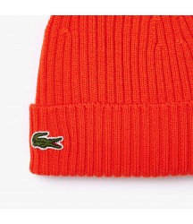 Ribbed Wool Hat Lacoste Outlet Orange SJI RB000151SJI