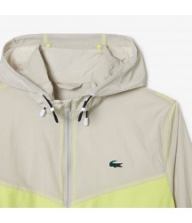 Men's Water-Resistant Packable Zip-Up Jacket Lacoste Outlet Grey Flashy Yellow Grey RIM BH104251RIM