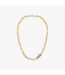 Unisex Ensemble Necklace Lacoste Outlet YELLOW GOLD AND BLACK 721 JL023N721