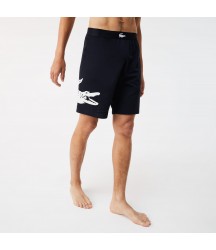 Men's Branded Stretch Cotton Lounge Shorts Lacoste Outlet Mens Loungewear Pajamas/Navy Blue White 525 GH546151525