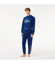 Men's Contrast Branded Lounge Pants Lacoste Outlet Mens Loungewear Pajamas/Navy Blue White H6B 3H218251H6B