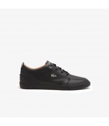 Men's Bayliss Leather Perforated Collar Sneakers Lacoste Outlet BLKBLK 02H 37CMA007302H