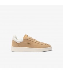 Men's Baseshot Premium Leather Sneakers Lacoste Outlet LT BRWOFF WHT BW7 47SMA0040BW7