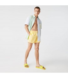 Men's Crocodile Mesh-Lined Swimming Trunks Lacoste Outlet Yellow 6XP MH2732516XP