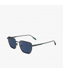 Men's Squared Metal Retro Sunglasses Lacoste Outlet MATTE GUNMETAL 033 L260S033