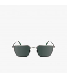 Men's Squared Metal Retro Sunglasses Lacoste Outlet MATTE LIGHT RUTHENIUM 038 L260S038