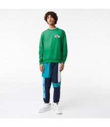 Men's Badge Organic Cotton Sweatshirt Lacoste Outlet Green LDM SH135951LDM