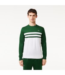 Men's Abrasion-Resistant Tennis Sweatshirt Lacoste Outlet Green White 291 SH751951291