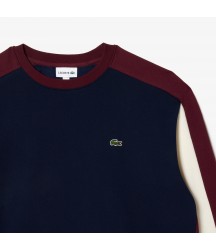 Men's Big Fit Colorblock Sweatshirt Lacoste Outlet Navy Blue Bordeaux White PIG SH666951PIG