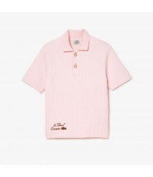 Lacoste x le FLEUR Polo Collar Sweater Lacoste Outlet Pink IX5 AH806451IX5