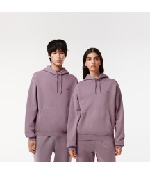 Loose Fit Cotton Fleece Jogger Hoodie Lacoste Outlet Purple RYI SH345251RYI
