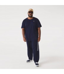 Men's Big Fit Crew Neck Cotton Jersey T-Shirt Lacoste Outlet Navy Blue 166 TH060551166