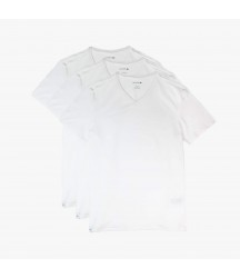 3-Pack Slim Fit V Neck T-shirts Lacoste Outlet White 001 TH900251001