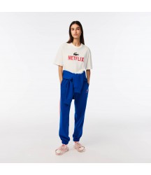 Unisex Lacoste x Netflix Loose Fit Organic Cotton T-Shirt Lacoste Outlet White 70V TH73435170V