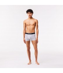 Men's Casual Signature Boxer Trunks 3-Pack Lacoste Outlet Mens Underwear Socks/Black Grey Chine VDP 5H341151VDP