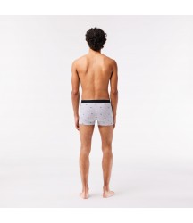 Men's Casual Signature Boxer Trunks 3-Pack Lacoste Outlet Mens Underwear Socks/Black Grey Chine VDP 5H341151VDP