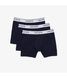 Men's 3-Pack Branded Striped Boxers Lacoste Outlet Mens Underwear Socks/Navy Blue 166 6H758451166