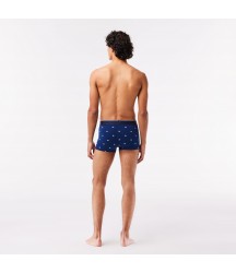 Men's Casual Signature Boxer Trunks 3-Pack Lacoste Outlet Mens Underwear Socks/Navy Blue Grey Chine Red W3T 5H341151W3T