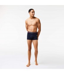 Men's 3-Pack Iconic Multicolor Waist Boxer Briefs Lacoste Outlet Mens Underwear Socks/Navy Blue White 525 5H341351525
