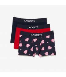 Men's 3-Pack Contrast Branded Trunks Lacoste Outlet Mens Underwear Socks/Red White Navy Blue 9FQ 5H0874519FQ