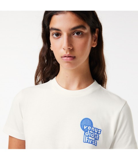 Lacoste  EleVen by Venus Cotton T-Shirt Lacoste Outlet White 70V TF65615170V