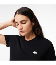 Women's Organic Cotton Ultra-Dry Jersey T-Shirt Lacoste Outlet Black 031 TF924651031