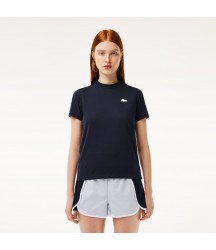 Women's Organic Cotton Ultra-Dry Jersey T-Shirt Lacoste Outlet Navy Blue 166 TF924651166
