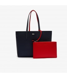 Women's Anna Reversible Two-Tone Tote Lacoste Outlet Marine rouge B50 NF2142AAB50
