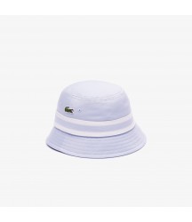 Women's Cotton Gabardine Contrast Stripe Bucket Hat Lacoste Outlet Light Blue J2G RK080851J2G