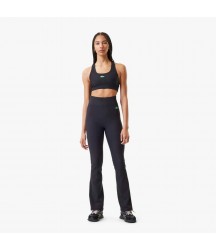 Women's Lacoste x Bandier Ribbed Flare Pants Lacoste Outlet Black 031 OF895251031