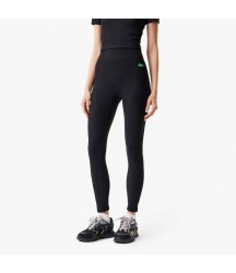 Women's Lacoste x Bandier Ribbed Leggings Lacoste Outlet Black 031 OF895451031