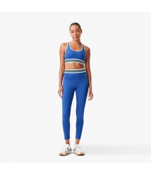 Women's Lacoste x Bandier All Motion Striped Leggings Lacoste Outlet Blue SIY OF895651SIY