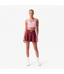 Women's Pleated Back Ultra-Dry Tennis Skirt Lacoste Outlet Bordeaux MII JF103551MII