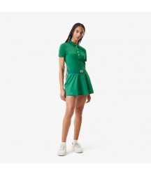 Women's Pleated Back Ultra-Dry Tennis Skirt Lacoste Outlet Green NHI JF103551NHI