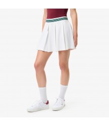 Sport Skirt With Integrated Piqué Shorty Lacoste Outlet White Green 3B7 JF0990513B7