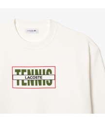 Oversized Tennis Print Fleece Jogger Sweatshirt